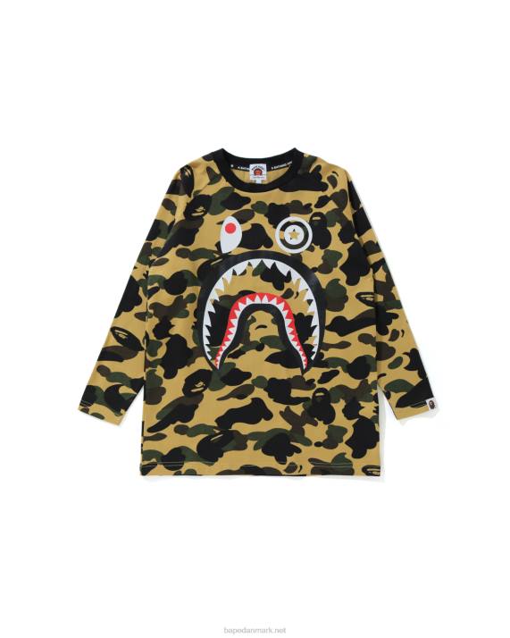 A Bathing Ape børn 1. camo shark 3/4 ærmet t-shirt HH6J1796 gul