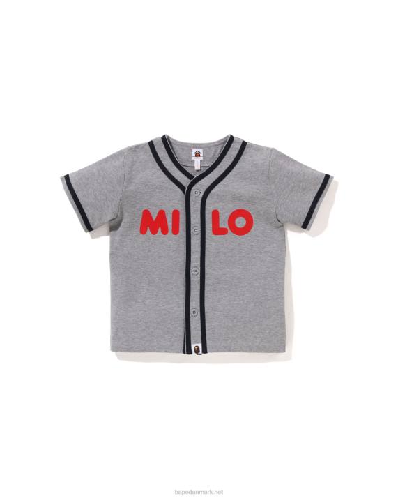A Bathing Ape børn baby milo baseball skjorte HH6J1346 mørkegrå