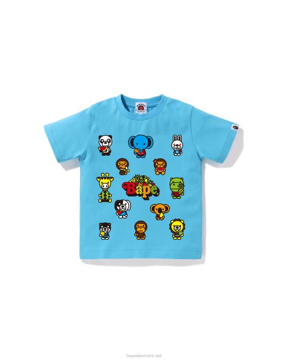 A Bathing Ape børn baby milo blandet frugt t-shirt #1 HH6J1371 lyseblå