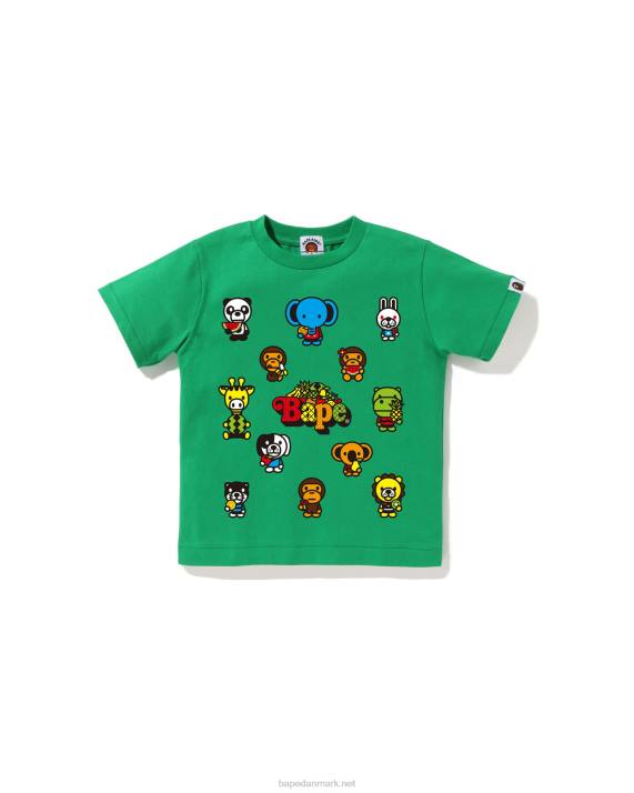 A Bathing Ape børn baby milo blandet frugt t-shirt #1 HH6J1372 smaragd