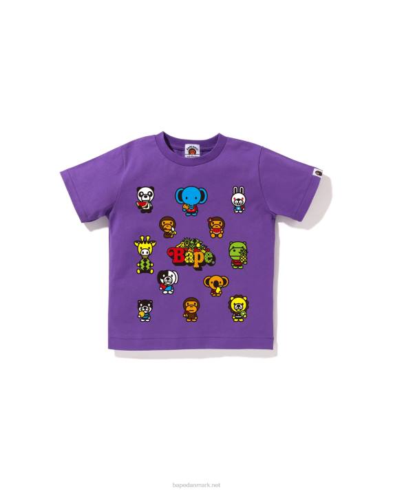 A Bathing Ape børn baby milo blandet frugt t-shirt #1 HH6J1374 lilla