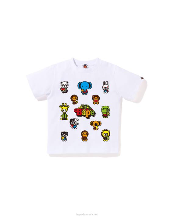 A Bathing Ape børn baby milo blandet frugt t-shirt #1 HH6J1375 hvid