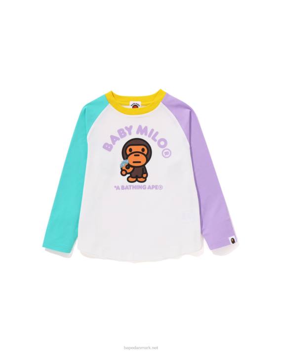 A Bathing Ape børn baby milo donuts raglan t-shirt HH6J1465 hvid