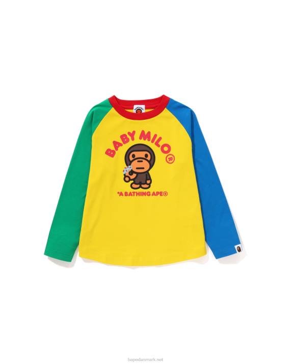 A Bathing Ape børn baby milo donuts raglan t-shirt HH6J1466 gul