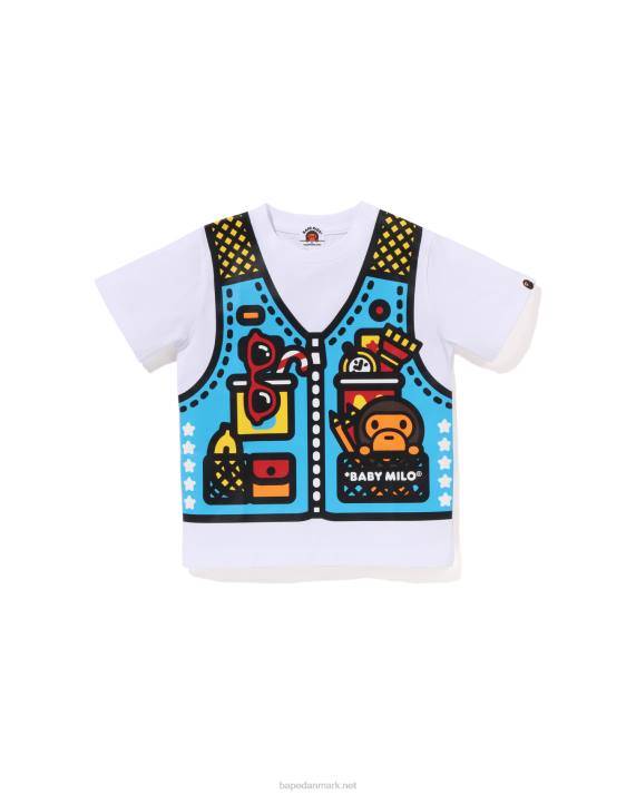 A Bathing Ape børn baby milo fiskevest print t-shirt HH6J1320 hvid