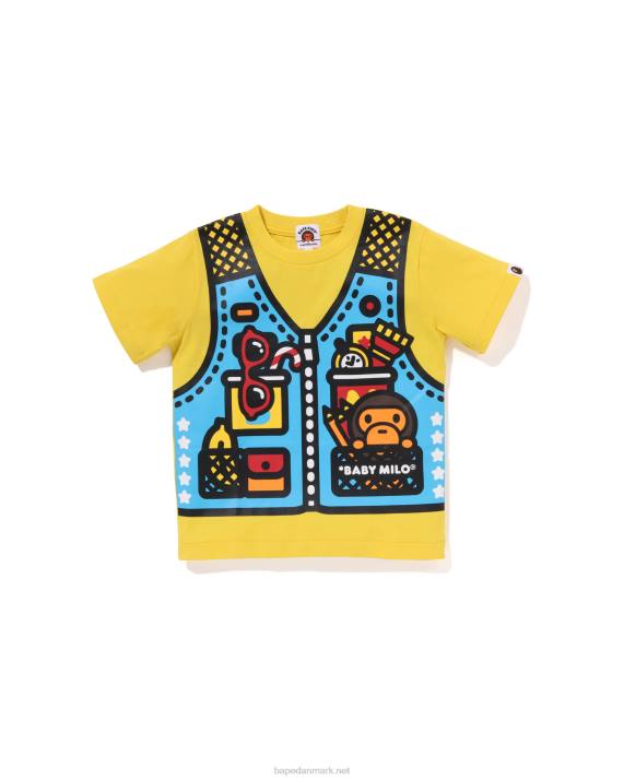A Bathing Ape børn baby milo fiskevest print t-shirt HH6J1321 gul