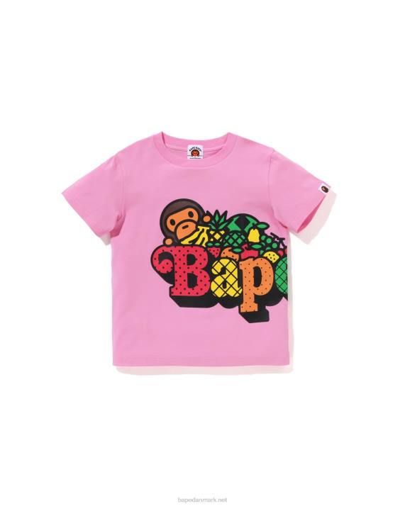 A Bathing Ape børn baby milo frugt t-shirt HH6J1339 lyserød