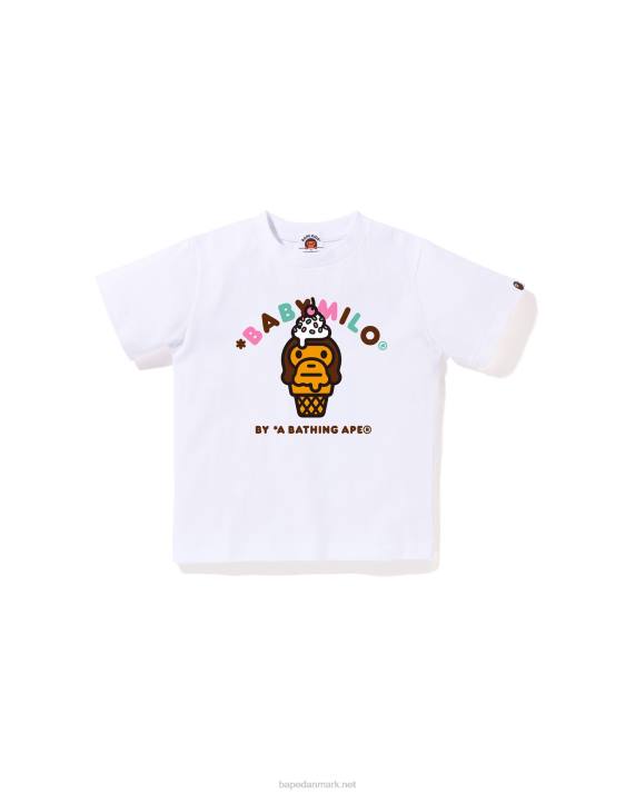 A Bathing Ape børn baby milo is-t-shirt HH6J1412 hvid