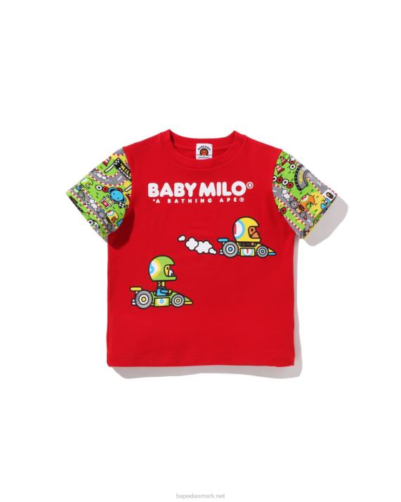 A Bathing Ape børn baby milo racing friends t-shirt HH6J1622 knaldrød