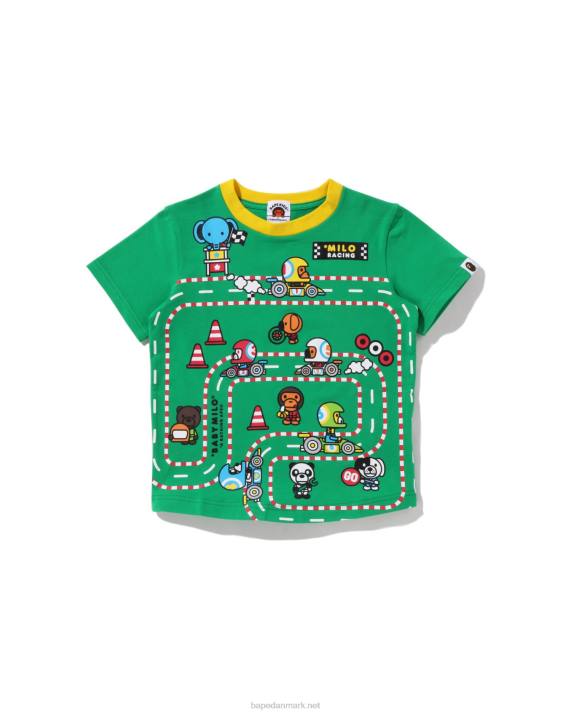 A Bathing Ape børn baby milo racing stor panel t-shirt HH6J1623 smaragd