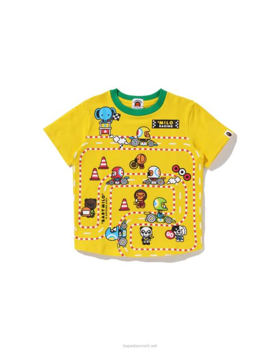 A Bathing Ape børn baby milo racing stor panel t-shirt HH6J1624 gul