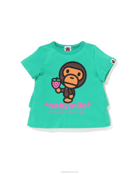 A Bathing Ape børn baby milo strawberry flæse-t-shirt HH6J1276 lysegrøn
