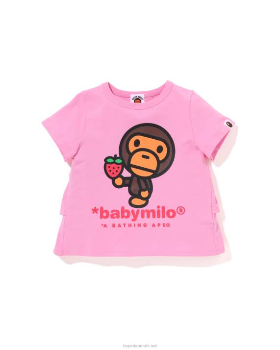 A Bathing Ape børn baby milo strawberry flæse-t-shirt HH6J1277 lyserød