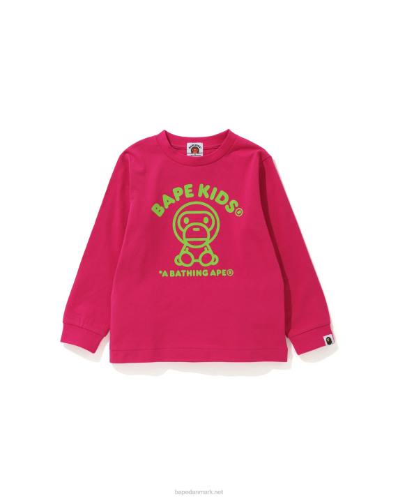 A Bathing Ape børn baby milo tæppe t-shirt HH6J1738 karminrose