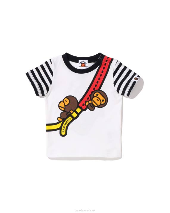 A Bathing Ape børn baby milo t-shirt med én skulder print HH6J1607 sort