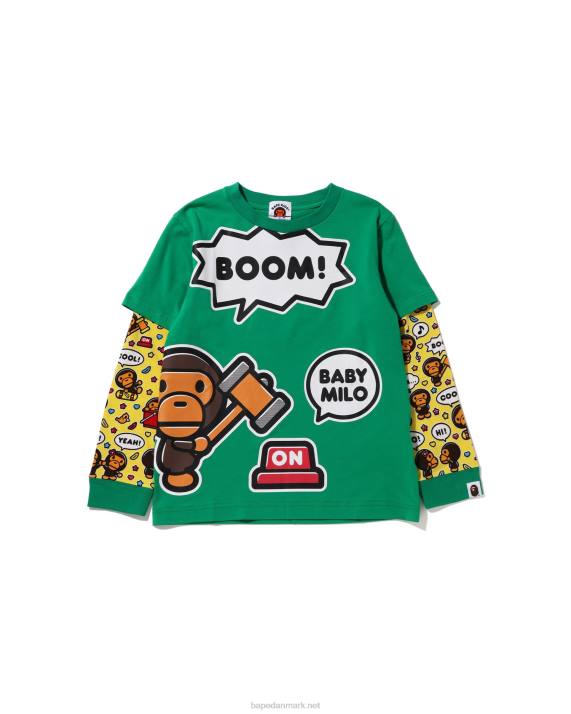 A Bathing Ape børn baby milo taleballon lagdelt t-shirt HH6J1519 mynte