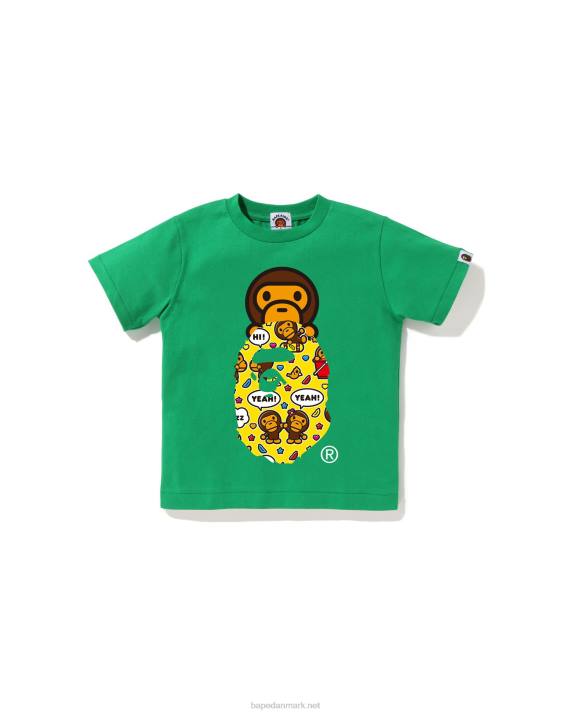 A Bathing Ape børn baby milo taleballon milo på hoved tee HH6J1565 smaragd
