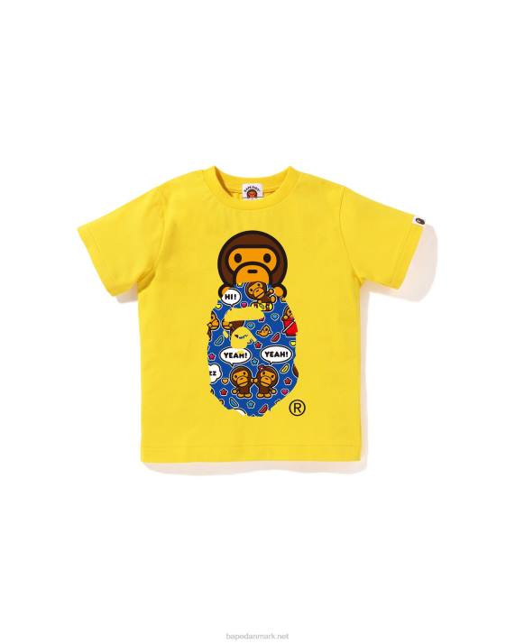 A Bathing Ape børn baby milo taleballon milo på hoved tee HH6J1567 gul