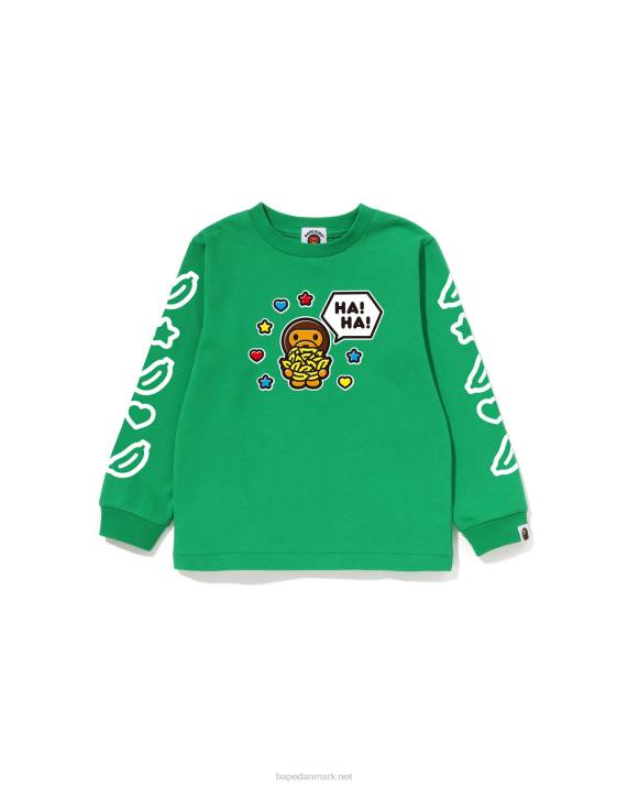 A Bathing Ape børn baby milo taleballon t-shirt #1 HH6J1478 mynte