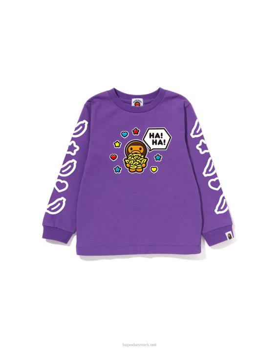 A Bathing Ape børn baby milo taleballon t-shirt #1 HH6J1480 lilla