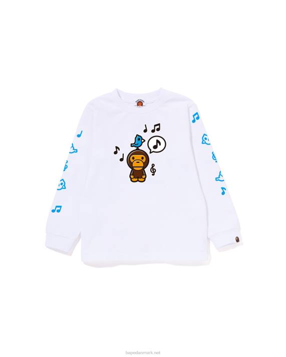 A Bathing Ape børn baby milo taleballon t-shirt #2 HH6J1487 hvid