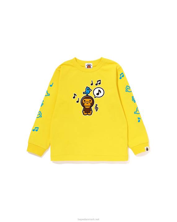 A Bathing Ape børn baby milo taleballon t-shirt #2 HH6J1488 gul