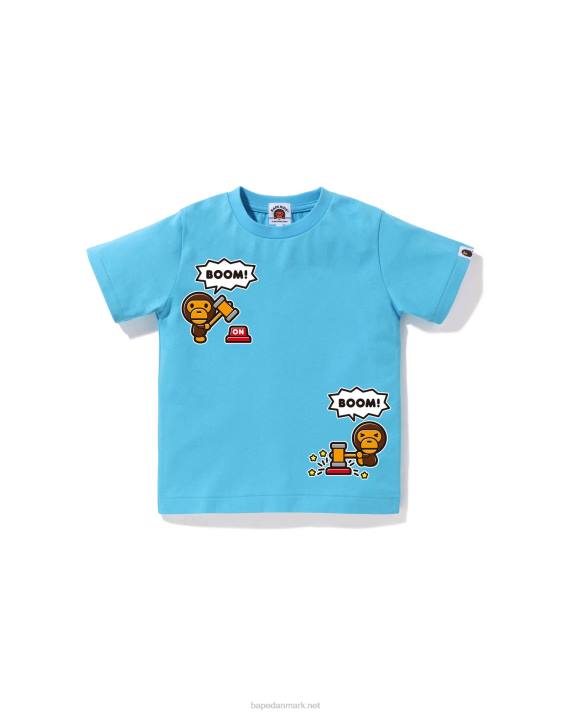 A Bathing Ape børn baby milo taleballon t-shirt #4 HH6J1561 Himmelblå