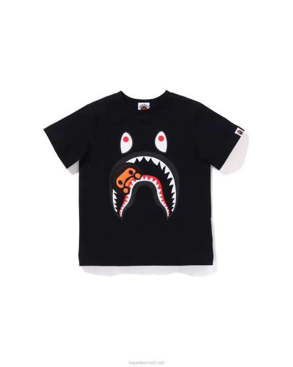 A Bathing Ape børn boa fleece milo shark t-shirt HH6J1660 sort