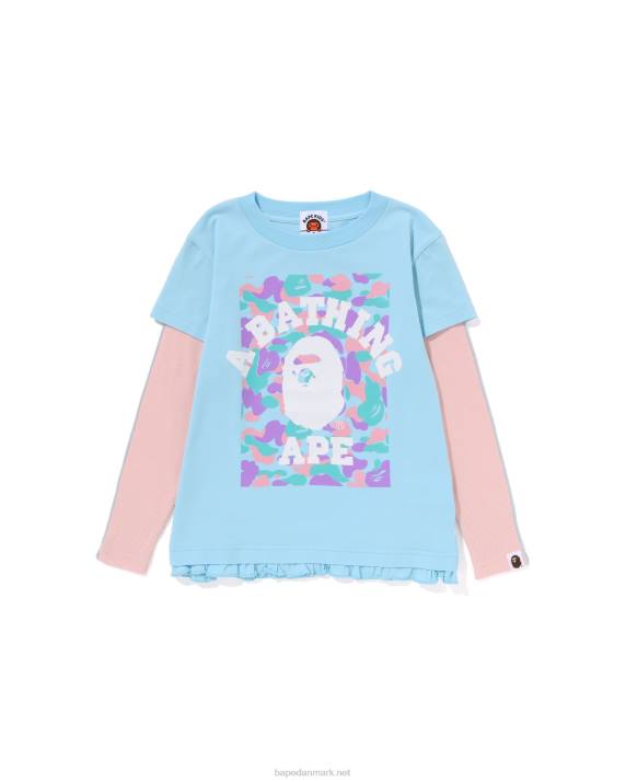 A Bathing Ape børn college lagdelt flæsetrøje HH6J1406 lyseblå