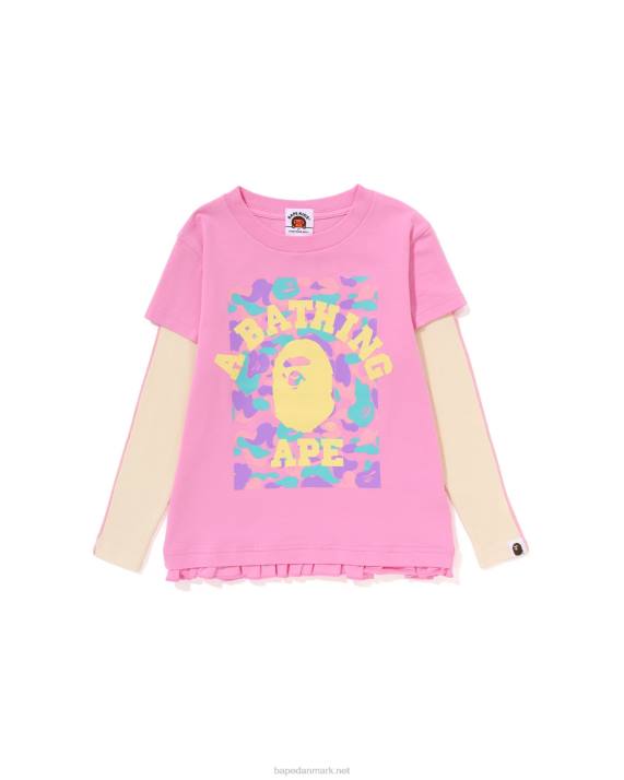 A Bathing Ape børn college lagdelt flæsetrøje HH6J1407 lyserød