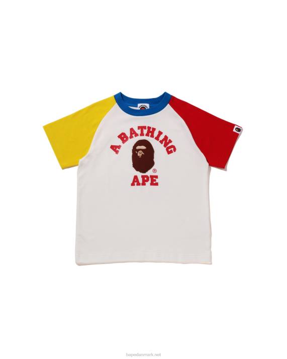 A Bathing Ape børn college raglan t-shirt HH6J1521 hvid