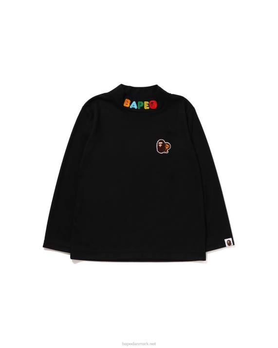 A Bathing Ape børn head & milo t-shirt med et punkts høj halsudskæring HH6J1492 sort