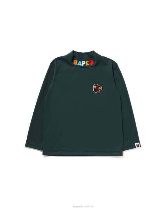 A Bathing Ape børn head & milo t-shirt med et punkts høj halsudskæring HH6J1493 dyb jungle