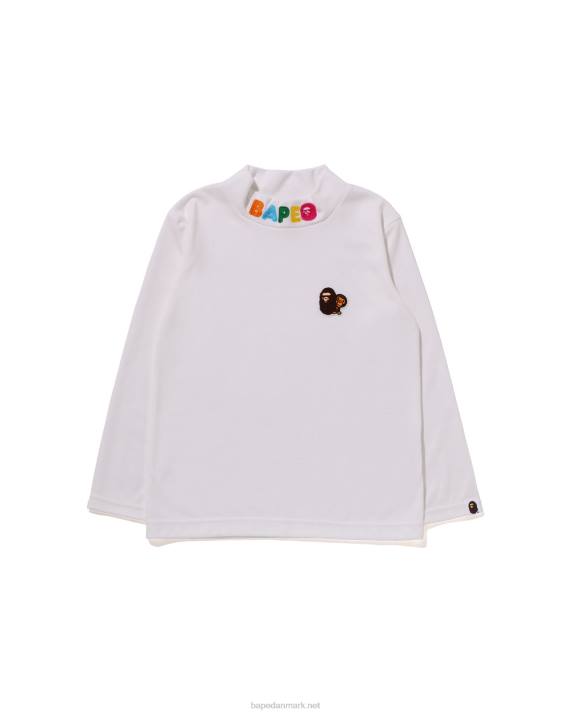 A Bathing Ape børn head & milo t-shirt med et punkts høj halsudskæring HH6J1494 hvid
