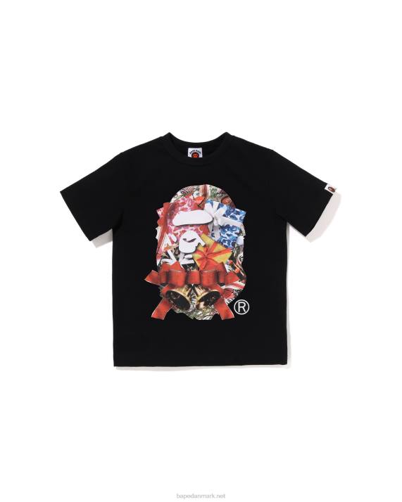 A Bathing Ape børn jule hoved t-shirt HH6J1357 sort