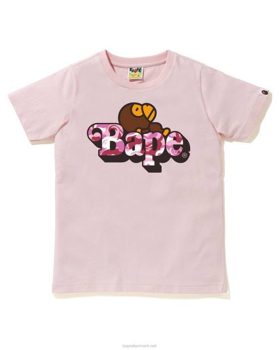 A Bathing Ape børn marmor camo milo på t-shirt HH6J1711 lyserød