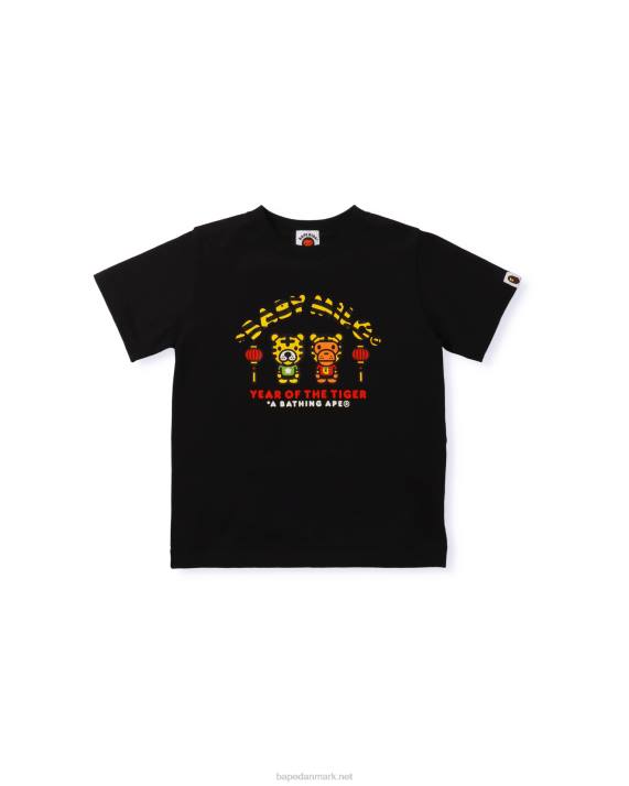 A Bathing Ape børn år af tigeren baby milo t-shirt HH6J1744 sort
