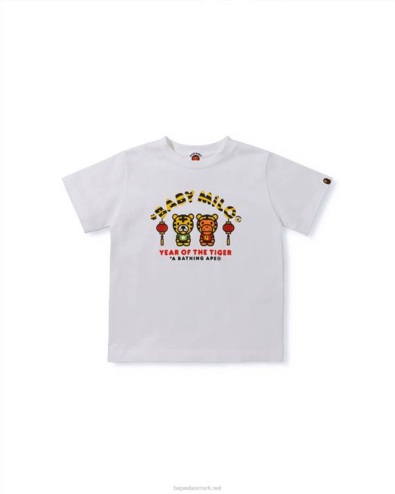 A Bathing Ape børn år af tigeren baby milo t-shirt HH6J1746 hvid