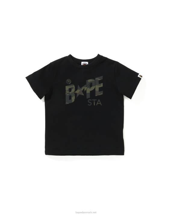 A Bathing Ape børn reflektor 1. camo logo t-shirt HH6J1662 sort