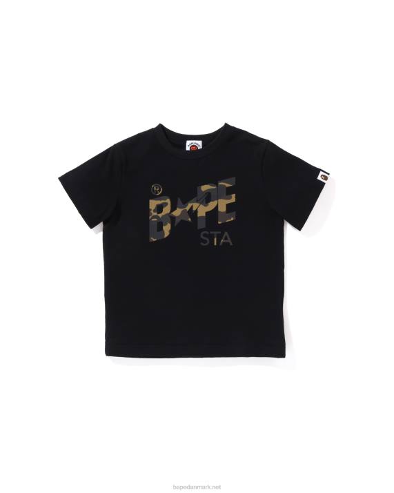 A Bathing Ape børn reflektor 1. camo logo t-shirt HH6J1663 sort