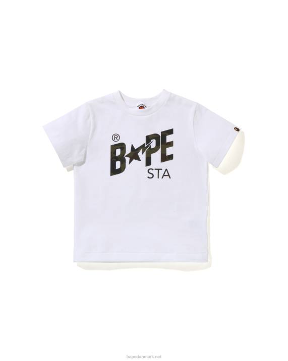 A Bathing Ape børn reflektor 1. camo logo t-shirt HH6J1664 hvid