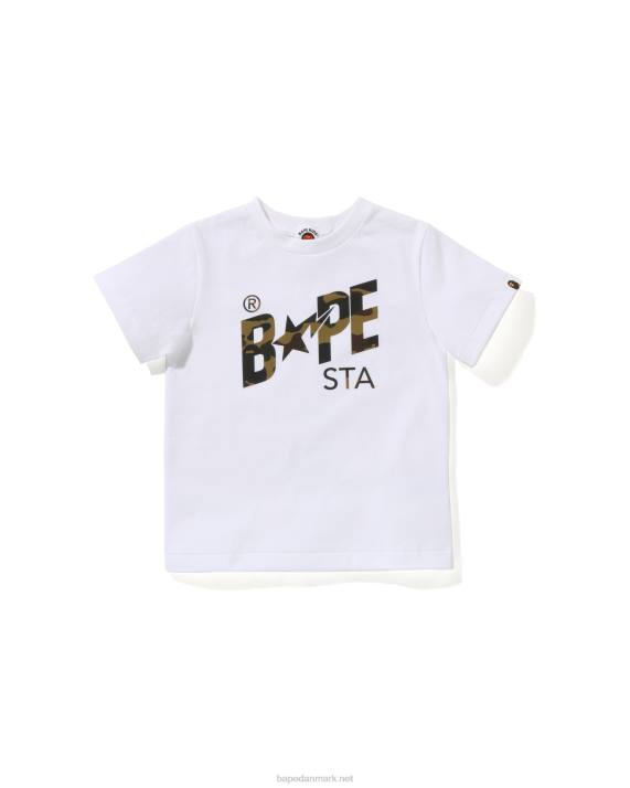 A Bathing Ape børn reflektor 1. camo logo t-shirt HH6J1665 hvid