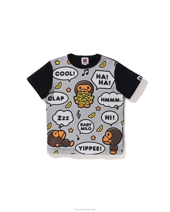 A Bathing Ape børn stor baby milo taleballon t-shirt HH6J1584 sort