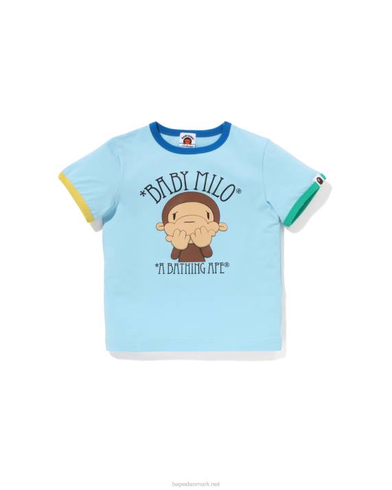 A Bathing Ape børn tegnet milo shy ringer tee HH6J1298 lyseblå