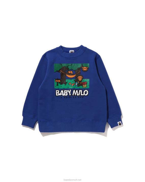A Bathing Ape børn baby milo camo hængekøje crewneck HH6J1352 blå