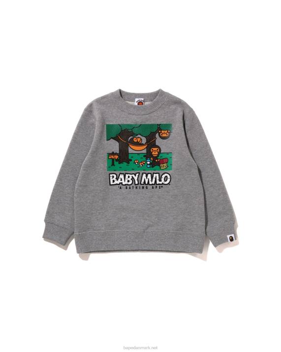 A Bathing Ape børn baby milo camo hængekøje crewneck HH6J1353 grå