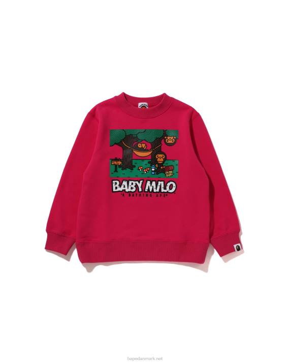 A Bathing Ape børn baby milo camo hængekøje crewneck HH6J1354 lyserød