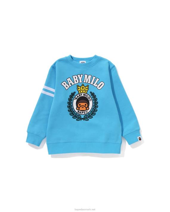 A Bathing Ape børn baby milo emblem crewneck HH6J1342 blå