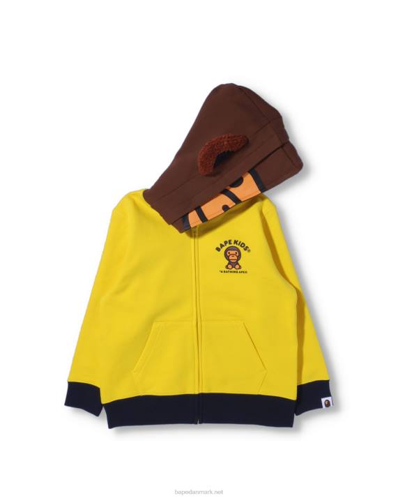 A Bathing Ape børn baby milo friends hættetrøje med lynlås HH6J1760 gul