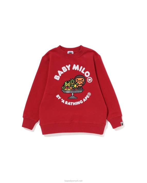 A Bathing Ape børn baby milo frugt crewneck HH6J1418 knaldrød